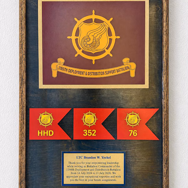 Custom handcrafted military plaque